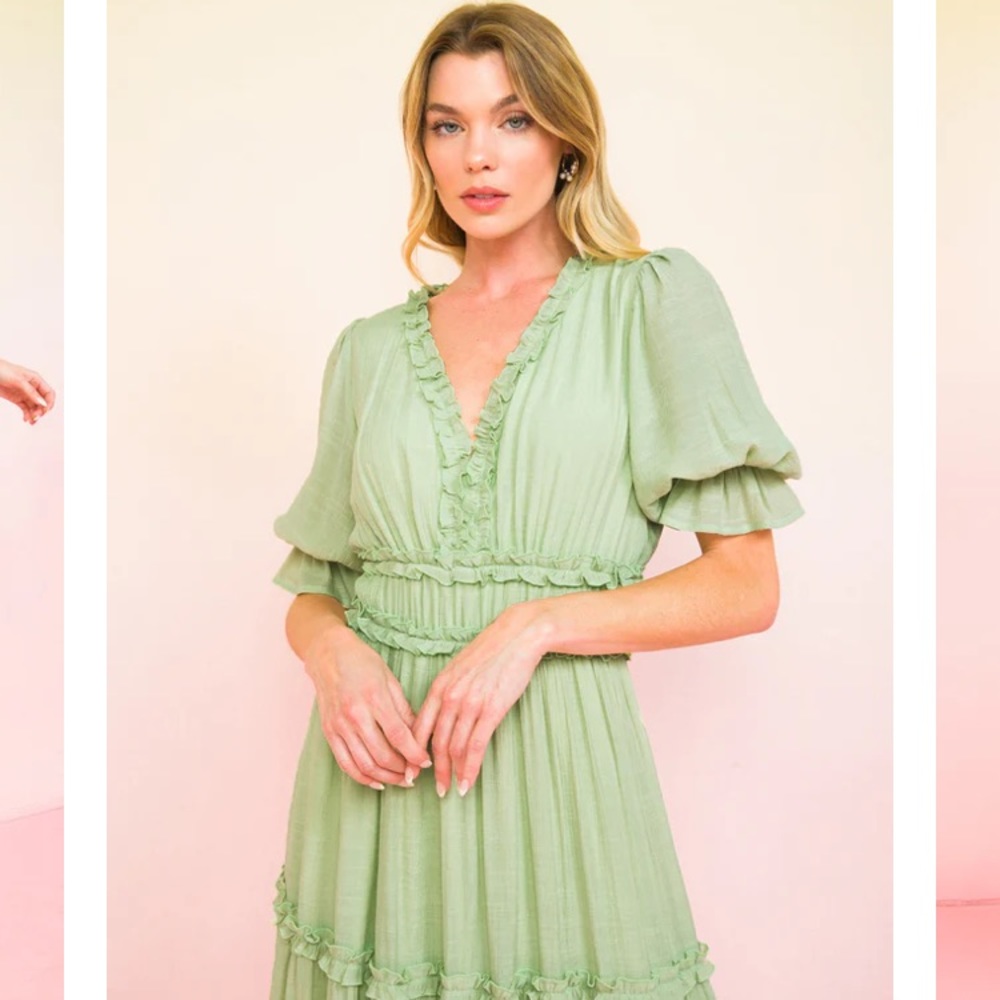 Flying tomato midi pistachio dress